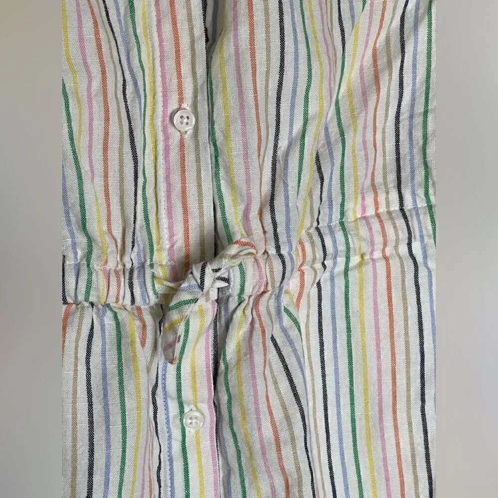 GAP kids Short Sleeve Button Front Rainbow Stripe Romper Girl xxl